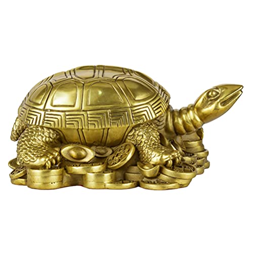 Estatua tortuga de cobre puro de IMIKEYA 4.5x2.7 cm miniatura 1