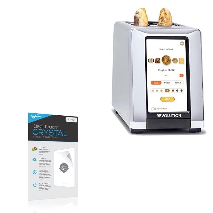 BoxWave Screen Protector Compatible with Revolution Cooking InstaGLO R180S Toaster (7 in) - ClearTouch Crystal (2-Pack), HD Film Skin - Shields from Scratches