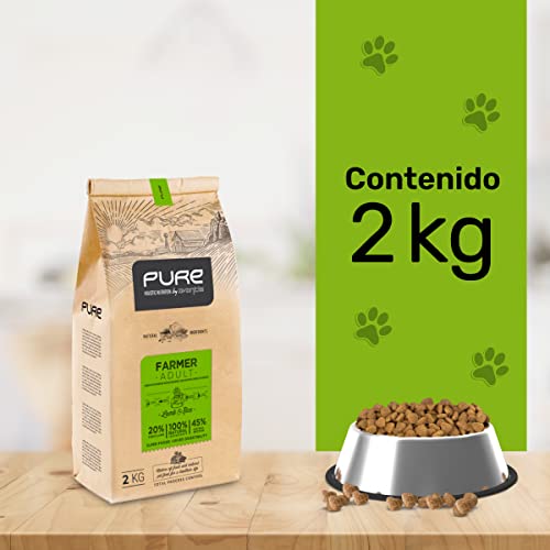 Avantis Pure Farmer Adult Futter für Erwachsene Hunde mittlerer und großer Rassen, 2 kg, 100% vollständiges und ausgewogenes Futter – sehr verdaulich mit Lamm