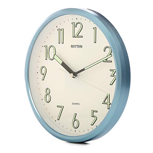 Image of Rhythm Glow In The Dark Analog Wall Clock[24.0X24.0X4.5Cm]