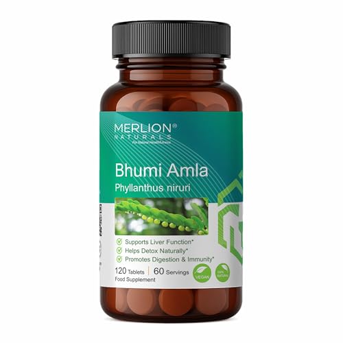 Merlion Naturals Bhumi Amla Tablets, Phyllanthus niruri, 500mg (120 Tablets)