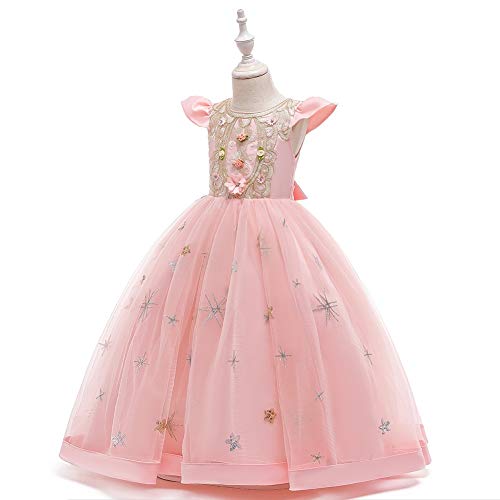 Flower Girls Appliques Tulle Dress Cap Sleeve Princess Birthday Wedding Baptism Party Formal Evening Dance Ball Gown3
