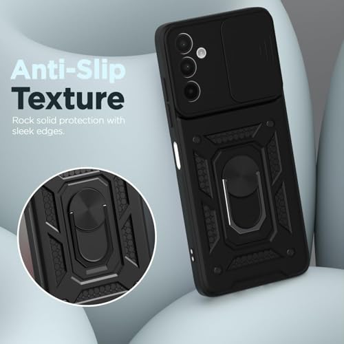 Image of Luxe Back Cover for Samsung F17 5G / Samsung A17 5G / Samsung A26 5G | D10 Tough Armor Case | Sliding Camera Shield | 360 Protection | Kickstand Ring Holder | Military-Grade Shockproof Bumper