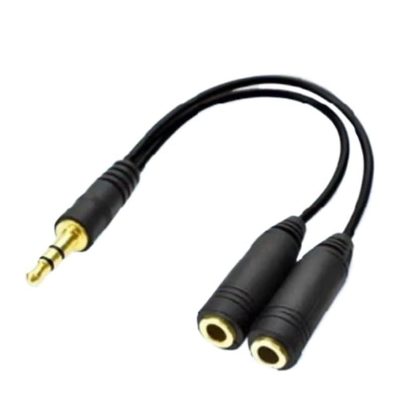Cable divisor de audio Y macho a 2 hembra 3.5mm 20cm miniatura 2