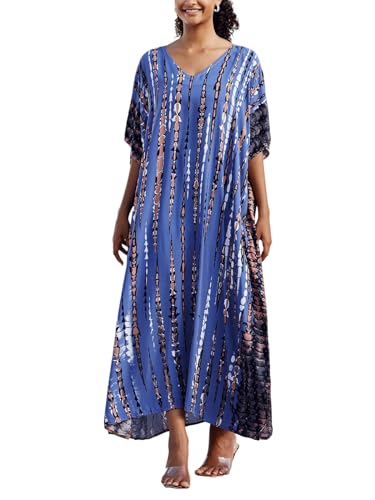 Image of Kaftan Dresses for Women Plus Size Bathing Suit Cover up Caftan Maxi Beach Dresses