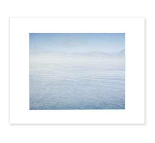 Abstract Blue Ocean Art, Calming Azure Seascape, Coastal Wall Decor, Beach House Picture, 8x10 Matted Photographic Print (fits 11x14 frame), ‘Soothing Blue Sea’