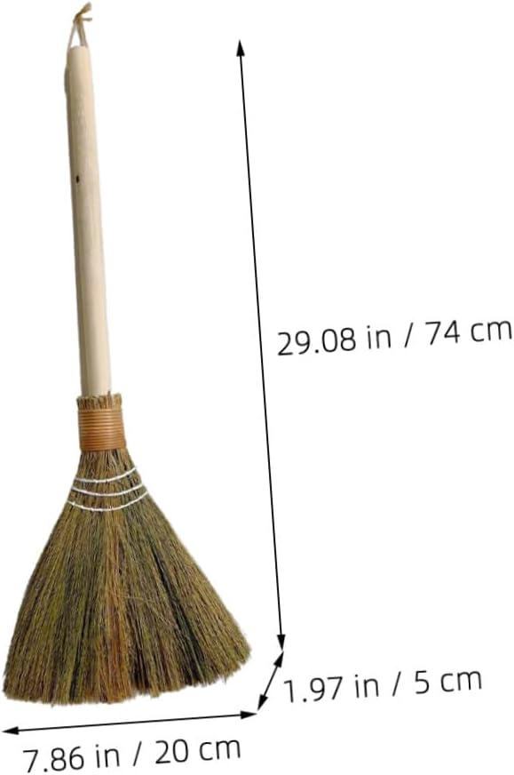 OUNONA Hand Woven Broom Sweeper Removable Cleaning Broom for Indoor and Outdoor Use for Farmhouse and Household Cleaning Tasks