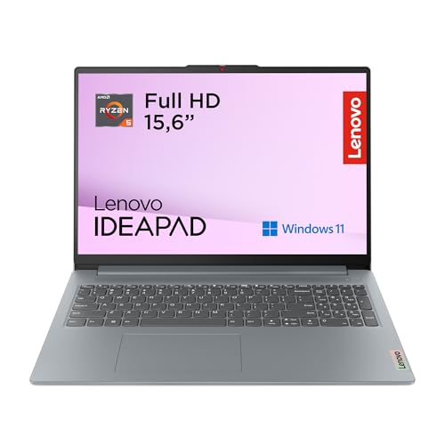Lenovo IdeaPad Slim 3 Gen 8 – Ordenador Portátil 15.6' FHD (AMD Ryzen 5 7520U, 16 GB RAM, 512 GB SSD, Gráficos AMD Radeon 610M, Wi-Fi 6, Win 11 Home, Office Trial) Teclado QWERTY Español – Gris Ártico