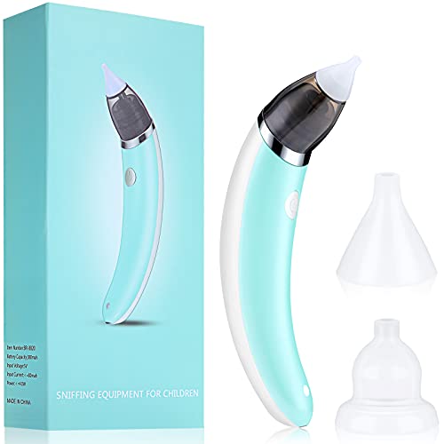 Baby Nasal Aspirator Automatic Nasal Sucker Electric Baby Nose Cleaner Nose Mucus Boogies with 5 Levels of Suction Rechargeable Portable Mucus Remover for Newborn Infant Toddler Toddler (Green)