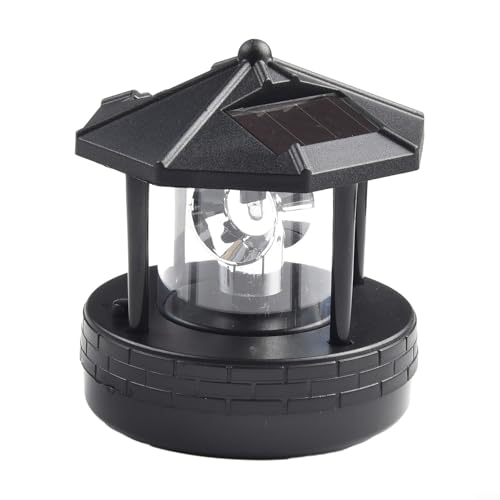 Phare solaire d'extérieur pour jardin et pelouse avec corps en ABS étanche et lumière blanche...