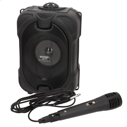COLORBABY Altavoz Karaoke inalámbrico, 80W de Potencia, Luces RGB, Micrófono Incluido, Función TWS estéreo, USB, microSD, Radio, Batería Recargable, Portátil, para Fiestas y Eventos (47893)