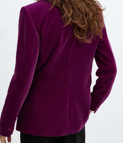 Womens Velvet Blazer Slim Fit Suit Jacket One Button Warm Blazer for Winter Wedding Prom Warm Women Blazer3