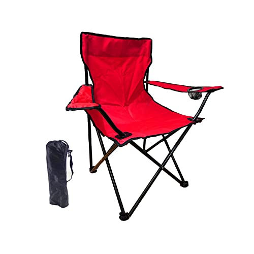 Chaise de Camping Pliante Oxford - Tabouret Chaise de Salon Extérieur Robuste Rouge