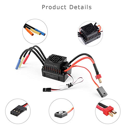 GoolRC 3650 Brushless Motor and ESC, 4300KV Brushless Motor and 60A ESC and with 20kg Servo Motor 25T Servo Arm for 1/8 1/10 RC Toys Brushless Motor and ESC Combo Gift for Modification Enthusiasts