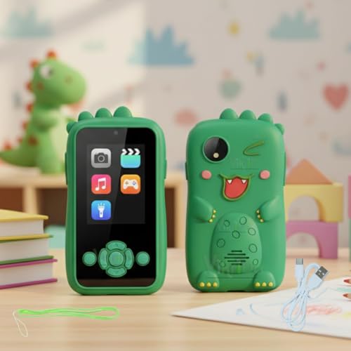 Image of Vikrida Plastic Kids Smartphone Toy with MP3 Music Player Bumper Back Case Dual Camera for Selfies in-Built Games 2.4 inch Screen 8MP Camera Toys for Boys & Girls (Multicolor)