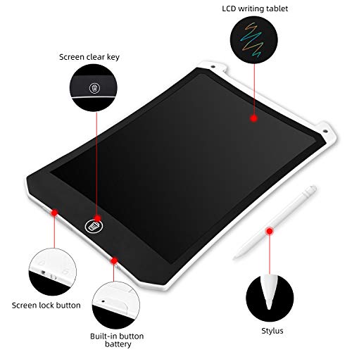 Lcd Writing Tablet For Kids Unleash Creativity,Colorful Screen Doodle Board And Reusable Writing Pad - Perfect Travel Toy And Birthday Gifts For 3 4 5 6 7 8 Year Old Kids!(White) #TOP1