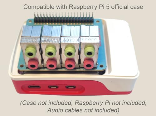 Image of RASPIAUDIO 8xIN + 8xOUT Audio DAC Hat Sound Card for Raspberry PI5 only