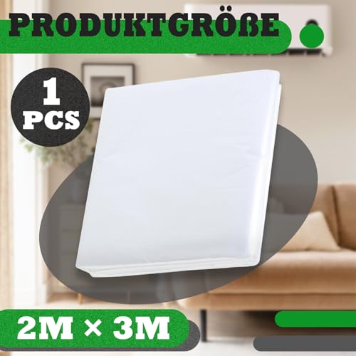Fanchu Sofabezug Abdeckung, Transparent Sofa-Staubschutz, Kunststoff Sofa Staubschutzhülle Wasserfeste Sofabezug, 2x3m