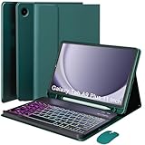 VLEAQC Funda con Teclado para Samsung Galaxy Tab A9+/A9 Plus de 11 Pulgadas 2023 (SM-X210/X216/X218),Verde
