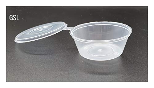 GSL 100 x 35ml Plastic Food Grade Storage Containers with Hinged Lids