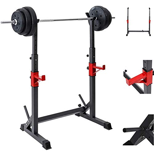 OTQEFTN Multi-Function Weight Lifting Home Gym Fitness Squat Rack Adjustable Barbell for Fitness Squat Rack Maximum Load 250 kg Bench for Home use Print Print Sturdy Durable Powe
