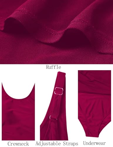 Image of CiCiBird Women One Piece Tummy Control Swimsuit Modest Swim Dress Bathing Suit Skirt Swimwear