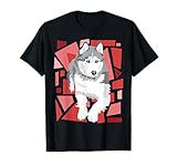 husky siberiano ojos grises Ligero, Encaje clasico, Manga de doble puntada y bastilla baja