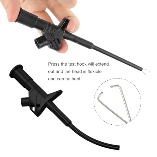 2 Stück Messspitzen für Multimeter, 4mm Bananenbuchse, Abnehmbare Prüfsonde, Elektrische Tests bis 1000V/10A, Rot/Schwarz