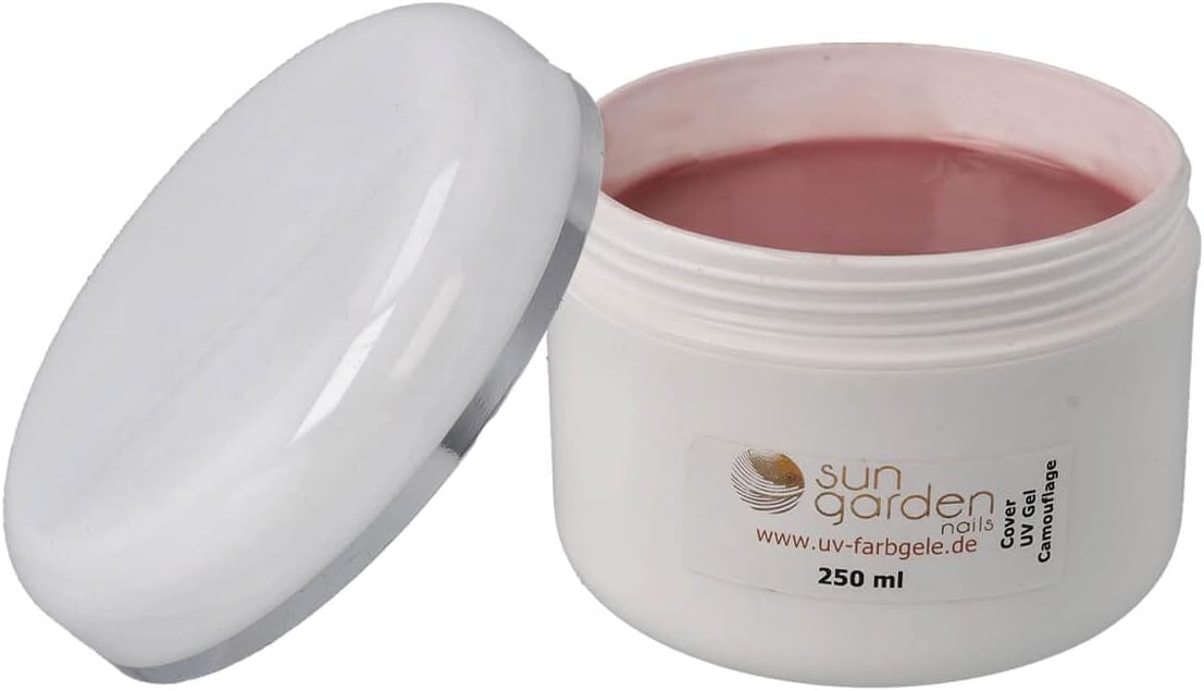 UV Cover Gel 250 ml - camouflage nail gel pink - UV/LED curing build-up NUDE for nail design and nail art - builder gel
