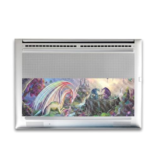 Image of Carbon Fiber Gaming Skin Compatible with HP Envy x360 16 inch (2023) - Dragon Paradise - Premium 3M Vinyl Protective Wrap Decal Cover - Easy to Apply | Crafted in The USA by MightySkins