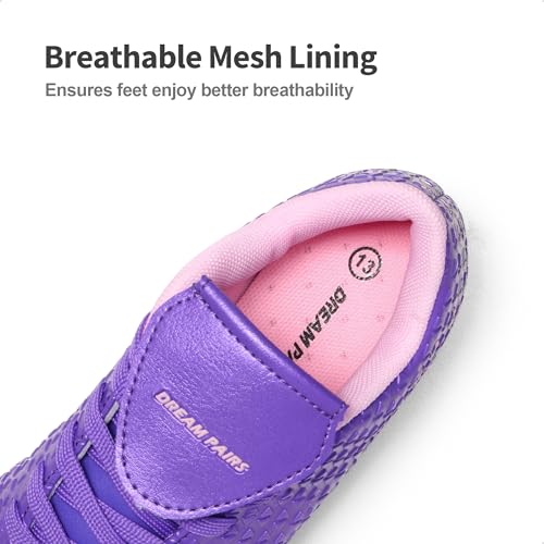 DREAM PAIRS Boys Girls Outdoor Soccer Cleats Firm Ground Football Shoes for Little/Big Kid,Size 1 Little Kid,Light/Purple/Pink,MEGA-2K