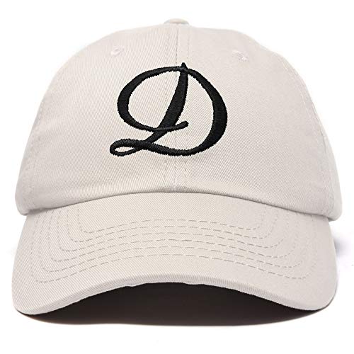DALIX Initial Hat Letter D Womens Baseball Cap Monogram Cursive Embroider