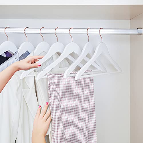 Smartor Wooden Hangers 20 Pack, Sturdy Coat Hangers For Closet, Quality Non Slip Hangers, Premium Heavy Duty Hangers, Durable Coat Hanger, Pants Hanger, Suit Hangers, With 360° Rotating Hook, White #TOP3