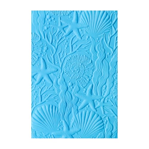 Briartw Ocean Wonders 3D Embossing Folder,Create Stunning Textured Backgrounds for Card Making and Scrapbooking & Other Paper Craft Album Stamps DIY Decoration,Clear Plastic Texture Fades Template