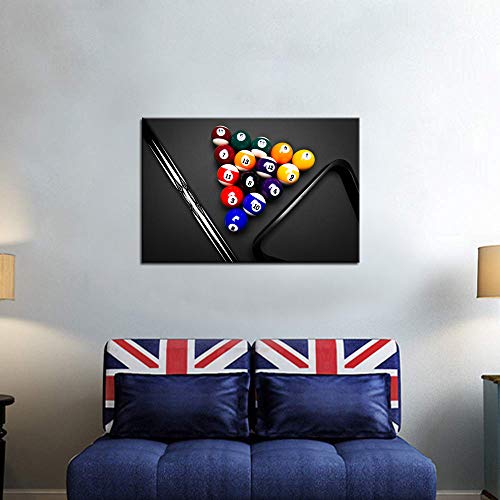 Biuteawal - Sport Canvas Wall Art Playing Pool Table Billiard Balls Picture Giclee Prints Snooker Painting for Home Game Room Club Bar Wall Decoration - Image 2