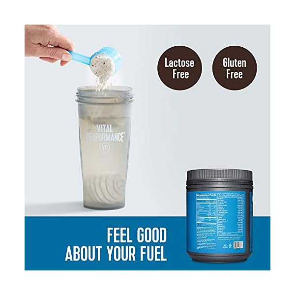 Vital Performance Protein Powder, 25g Lactose-Free Milk Protein Isolate Casein & Whey Blend, NSF for Sport Certified, 10g Collagen Peptides, 8g EAAs, 5g BCAAs, Gluten-Free - Cold Brew Coffee, 1.72lb - Image 5