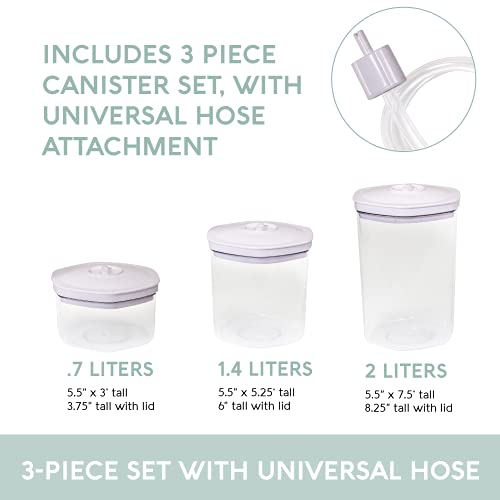 Avid Armor 3 Piece Vacuum Food Container Set for Home Kitchen with Accessory Hose in 2L, 1.4L, and 0.7L Sizes BPA Free - Thumbnail 4