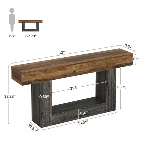 Tribesigns 63" Farmhouse Console Table