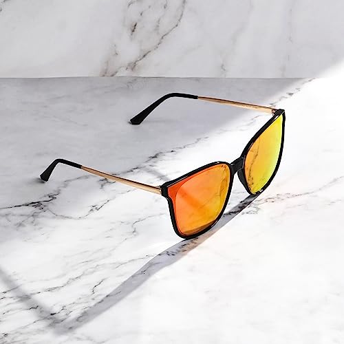 Image of Trendy TAC Polarized Square Sunglasses for Women Men, Oversized Lightweight TR90 Frame UV400 Protection