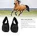 HOHXFYP Bell Boots for Horses, Oxford Cloth Horse Bell Boots with Quick Wrap Hook & Loop, Breathable Anti Spin Equine Horse Boots Bell Boots, Durability & Comfort (Black)