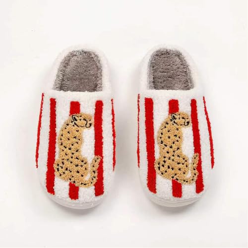 Image of Cute Animal Slippers for Women Man Cartoon Animal Slippers for Woman Fuzzy Memory Foam Winter Warm Fluffy Shoes