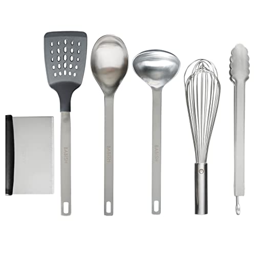 Babish 11 Piece Essential Teak Wood, Silicone, and Stainless Steel Tool Set by Babish - Image 5