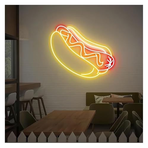 Enseignes au Néon pour Hot-Dogs Lumineuse 60cm Décoration Murale