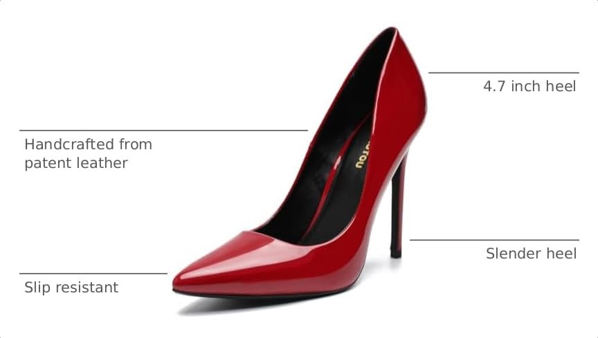 Image of Unisex High Heels for Men and Women 4.7 Inch Stiletto Heels | Pointed Toe Pumps Sexy Dress Party Shoes