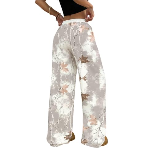 Image of Camo Pants Women Wide Leg Sweatpants Baggy Y2K Camoflage Pants Elastic Waisted Loose Casual Lounge Trousers Joggers