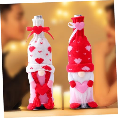 Décorations de bouteille de vin OUNONA poupée festive pour repas de fête - 3
