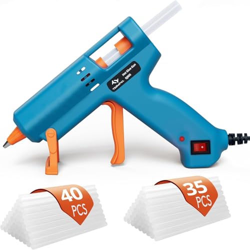 Tilswall Hot Glue Gun KitPack of 1 Hot Glue Gun and 75 Glue Sticks) 50W Mini Melt Gun with 130mm Glue Sticks for Crafting DIY Art Sealing Home Repairs Cards and Glass