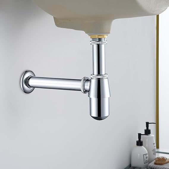 ZM Metal Bottle Trap Sink Waste Kit 1-1/4'', 120mm Inlet, 300mm Outlet