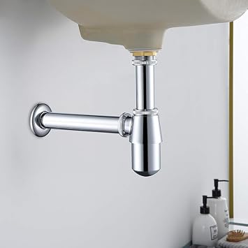 ZM Metal Bottle Trap Sink Waste Kit 1-1/4'', 120mm Inlet, 300mm Outlet