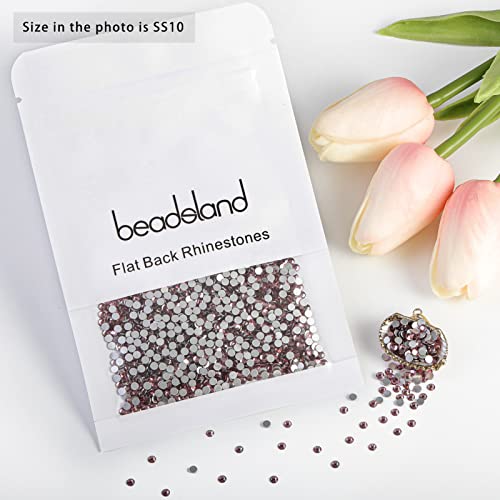 Image of Beadsland Flat Back Crystal Rhinestones Round Gems for Nail Art and Craft Glue Fix, Light Purple, 2.7-2.9mm, SS10 /1440pcs